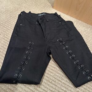Black Criss Cross Jeans